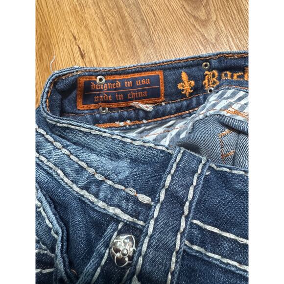 Rock Revival Amy Capri Jeans Shorts Size 25 Bling Embroidered Stitched EB - Picture 5 of 8